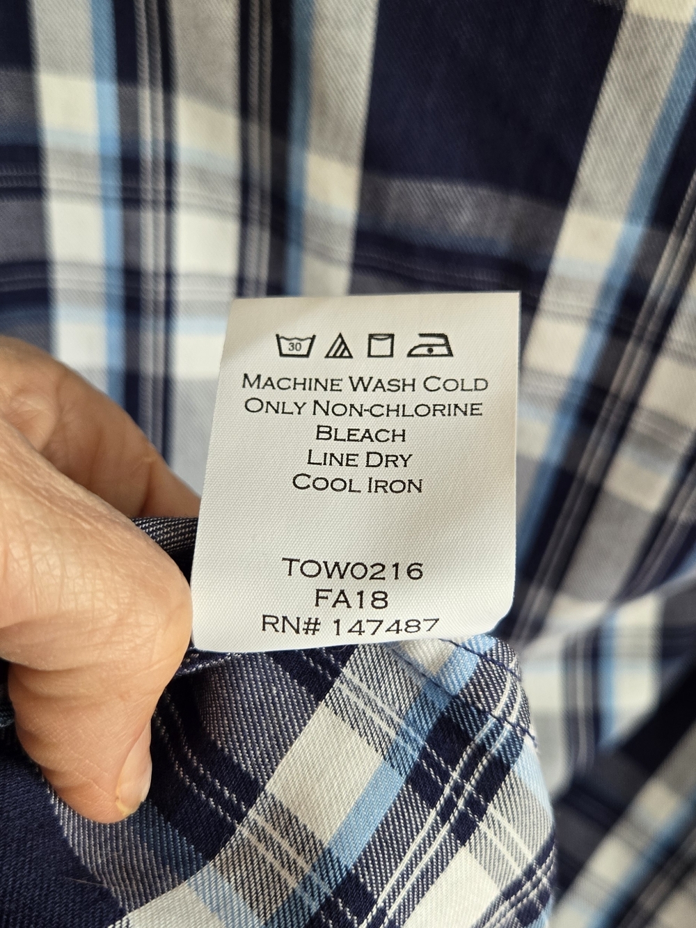 Draper James Navy, White and Light Blue Plaid Button-Up Shirt - Picture 6 of 6